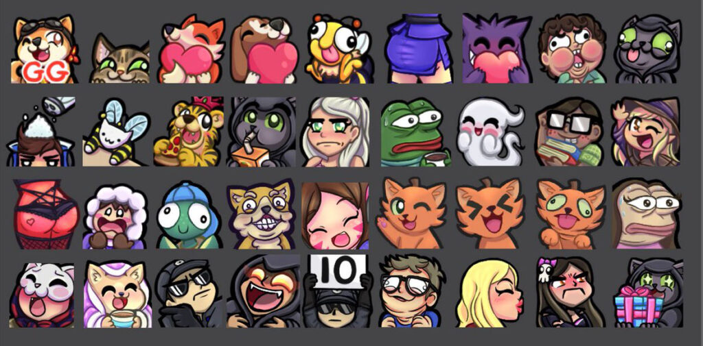 collection of twitch emotes